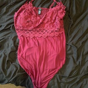 Burgundy body suit